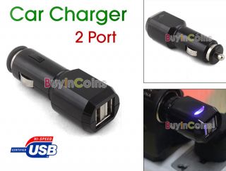 Dual 2 Port USB Car Charger for iPhone iPod  500mAh