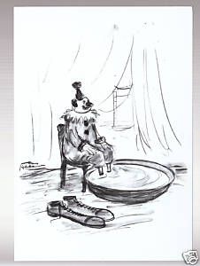 Charles Addams Clown Feet Art Artwork Cartoon Postcard