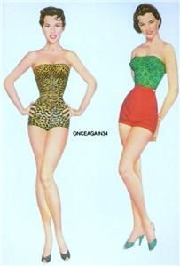 Vintage Uncut 1956 Cyd Charisse Paper Dolls 1 Repro Orig Size 
