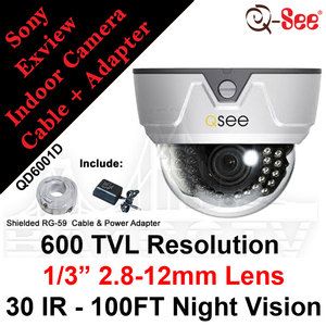 See QD6001D 600TVL 1 3 CCTV Dome IR Camera RG59 Shielded Cable 