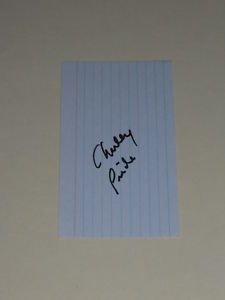 Negro League Charley Pride Signed 3x5 Card Autograph