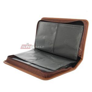   Capacity Leather CD DVD VCD Wallet Case Storage Bag Music Album Brown