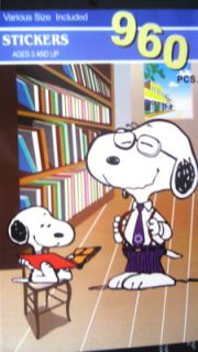   Present Snoopy and Charlie Brown Six Pages 960 Mini Stickers