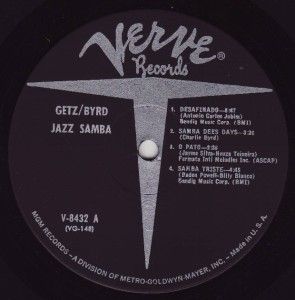 STAN GETZ & CHARLIE BYRD Jazz Samba VERVE V 8432 LP *Near Mint*