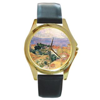 Paul Cezanne View of LEstaque Near Marsailles Gold Watch Black 