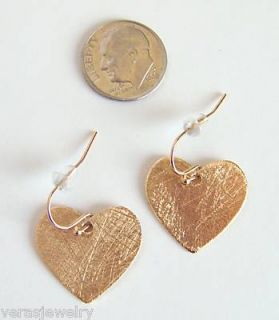 Brushed Gold Connected Hearts Pendant Necklace Earrings
