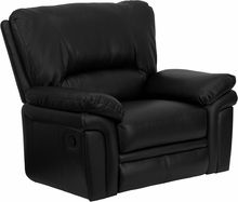    Black Leather Recliner Home Office Chair Plush Overstuffed Oversized