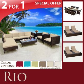   Sofa Furniture Outdoor Dining 9pc New 2 Jamaica Double Chaises