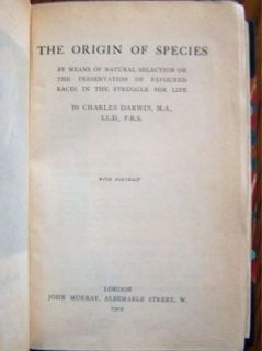 1902 The Origin of Species Charles Darwin RARE Antique Leather Book 