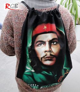 Black Che Guevara Canvas Tote Backpack Bag for Men and Women