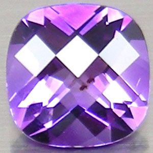   NATURAL PURPLE CLR CHANGE BRAZIL AMETHYST CUSHION WITH CHECKERBOARD