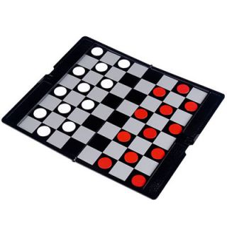 Travel Magnetic Checkers Draughts Set 64 Playing Field