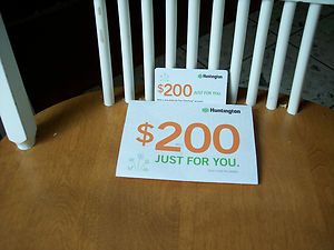Huntington Bank 200 New Checking Account Promotion Gift Card Exp 10 31 