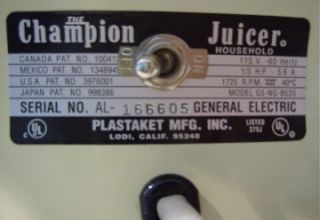 champion juicer model g5 ng 853s heavy duty juicer gently