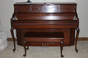 Charles R Walter Queen Anne Console Piano