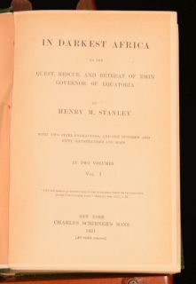 1891 2vol in Darkest Africa Henry M Stanley Folding Coloured Maps 