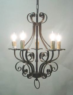 Wrought Iron Chandelier Lighting Country French Ceiling