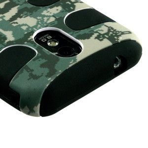   S2 US Cellular Green Camo Black Rubber Armor Case Phone Cover