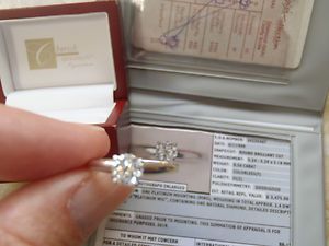 Cherish Always Platinum .56 Carat Diamond Engagement Ring. Box Papers 