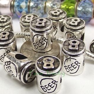   Beer Can Charm Large Hole Add a Bead fit European Charm Bracelet C166