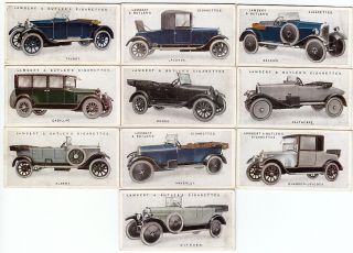Automobiles Full Set 25 Motor Cars Cards from 1923
