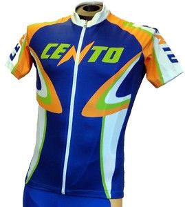 GSG Cento Arancia Classic Cycling Jersey Full Zip Blue