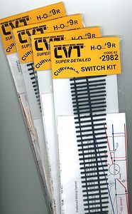 Central Valley CVT 9 RH Code 83 curvable super detailed switch turnout 
