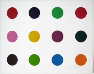 Damien Hirst Hand Signed Numbered Color Spot Woodcut Edition of 48 