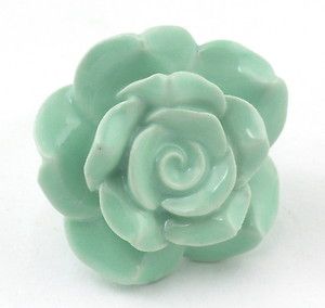 Vista Green Rose Ceramic Knobs Kitchen Cabinet Drawer Pulls Handle #GR 