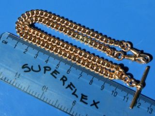 Antique 1910 Solid 9ct Rose Gold Albert Chain 54gm Mint
