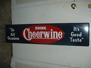VINTAGE CHEERWINE SODA BEVERAGE METAL ORIGINAL Advertising Sign