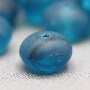30 Czech Glass Cerulean Blue Rondelle Spacer Beads 9mm