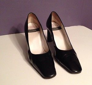 CHARLES JOURDAN CLASSIC BLACK PATENT LEATHER PUMPS Shoes SZ 9 1 2 MADE 