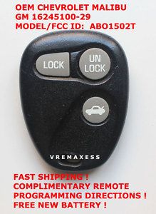 Chevrolet Malibu Keyless Entry Remote 16245100 29 TK