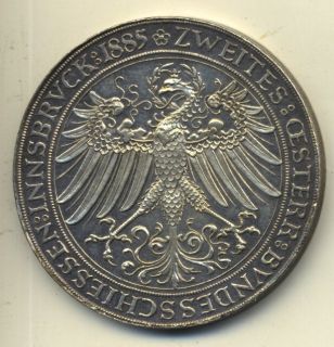 1885 Austria Silver 2 Florin Gulden Shooting Thaler UNC 64003