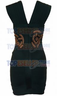 Cheryl Cole Green Bead Bodycon Bandage Dress XS s M L Celebrity 