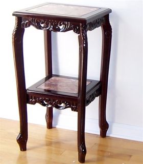 Cherry Marble Square 2 Tier Plant Stand Table 30 OR36