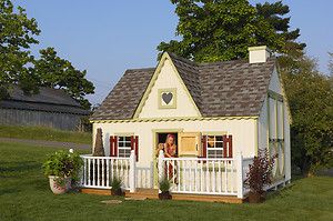 Victorian 10x12 Childrens Wood Playhouse Kit w Loft by Little Cottage 