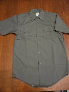 Vtg 1950s 60s Mens Lee Chetopa Gray Work Shirt New 14 S