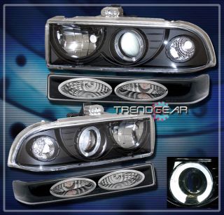 98 04 Chevy Blazer S10 Pickup Halo Projector Head Light Bumper Black 