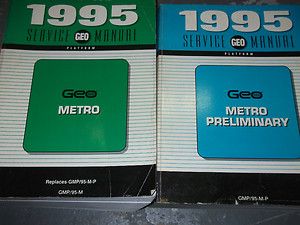 1995 Chevrolet Chevy Geo Metro Service Shop Repair Manual Set Books 