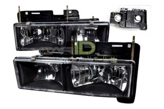 88 98 Chevy CK Projector Headlights, Smoke Halo with LEDs Lights by 