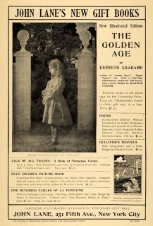 1899 Ad Books Golden Age Poems Fables Maxfield Parrish   ORIGINAL 