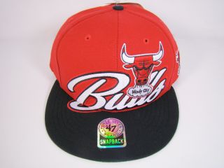 bidding on a brand new, authentic, CHICAGO BULLS snapback hat. Red hat 