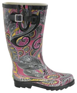 Chooka Womens Karma Rubber Rain Boots Pink Shoes 10 New