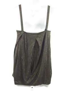 you are bidding on a chelsea theodore gold sleeveless shirt top in a 