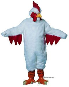 Adult Supreme Chicken Suit Costume White Mascot