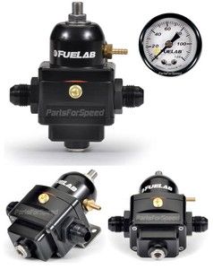 Fuelab 52901 1 Electronic Fuel Pressure Regulator with Gauge 6AN Black 