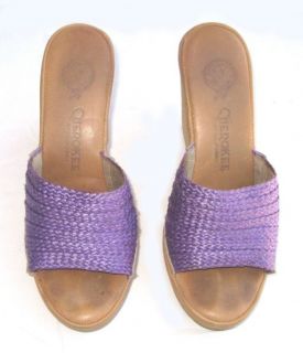 Vtg 70s 80s Cherokee Platform Wedge Heels Shoes Purple 5 Mule Sandals 