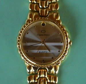 Charles Delon 24K Gold Plated Quartz Wristwatch Runs